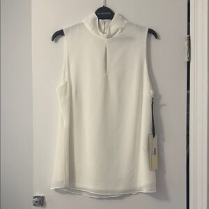 Iris Setlakwe Sleeveless Mock Neck Top - White/Cream